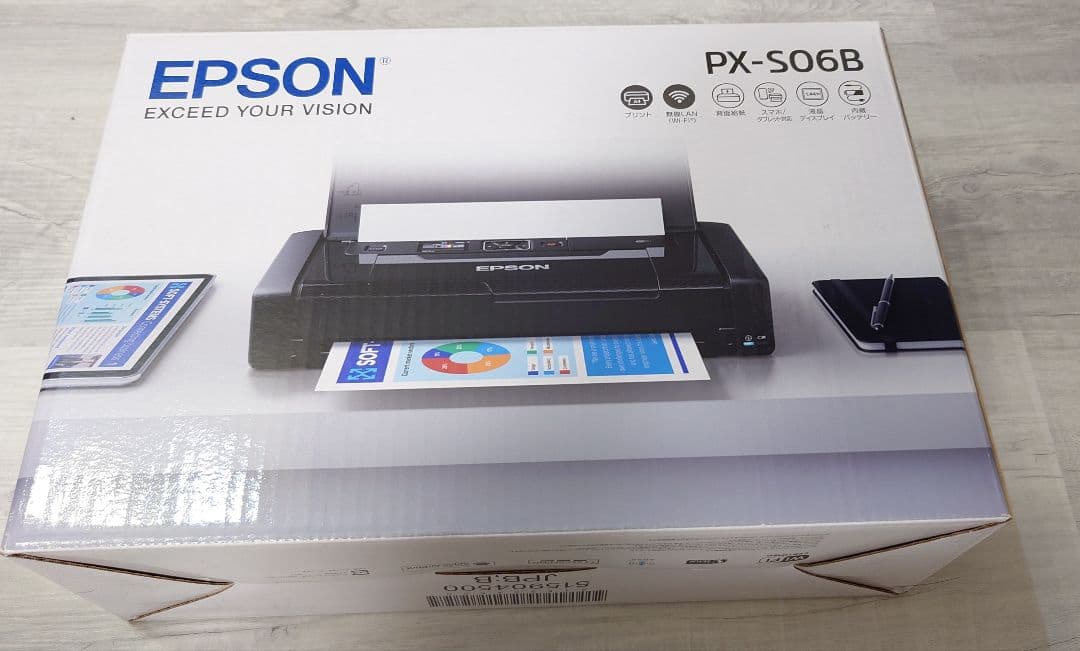 美品 EPSONエプソン A4インクジェットモバイルプリンター PX-S06B