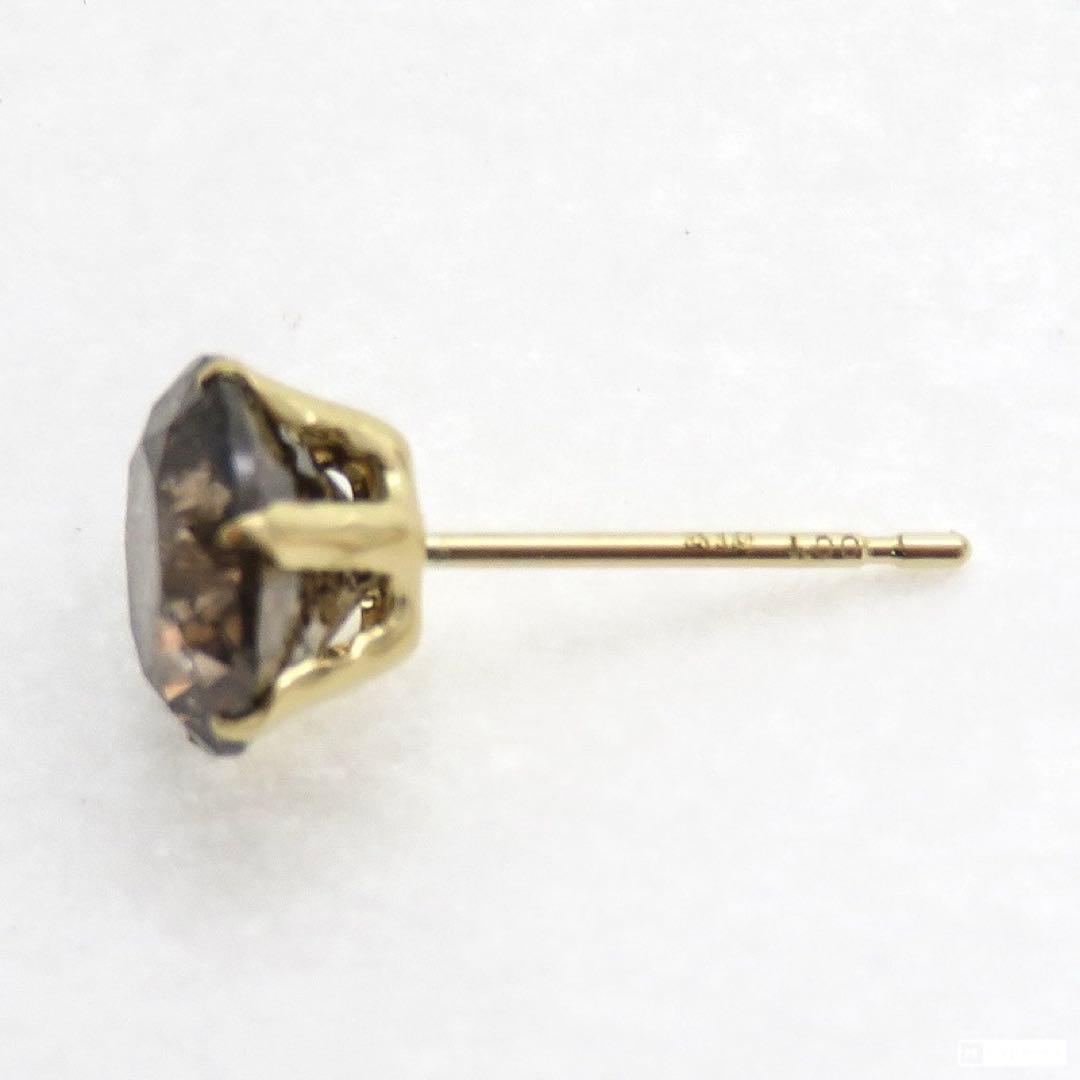 村*明様 【K18YG】天然ブラウンダイヤモンド 1.0ct 大粒　片耳ピアス