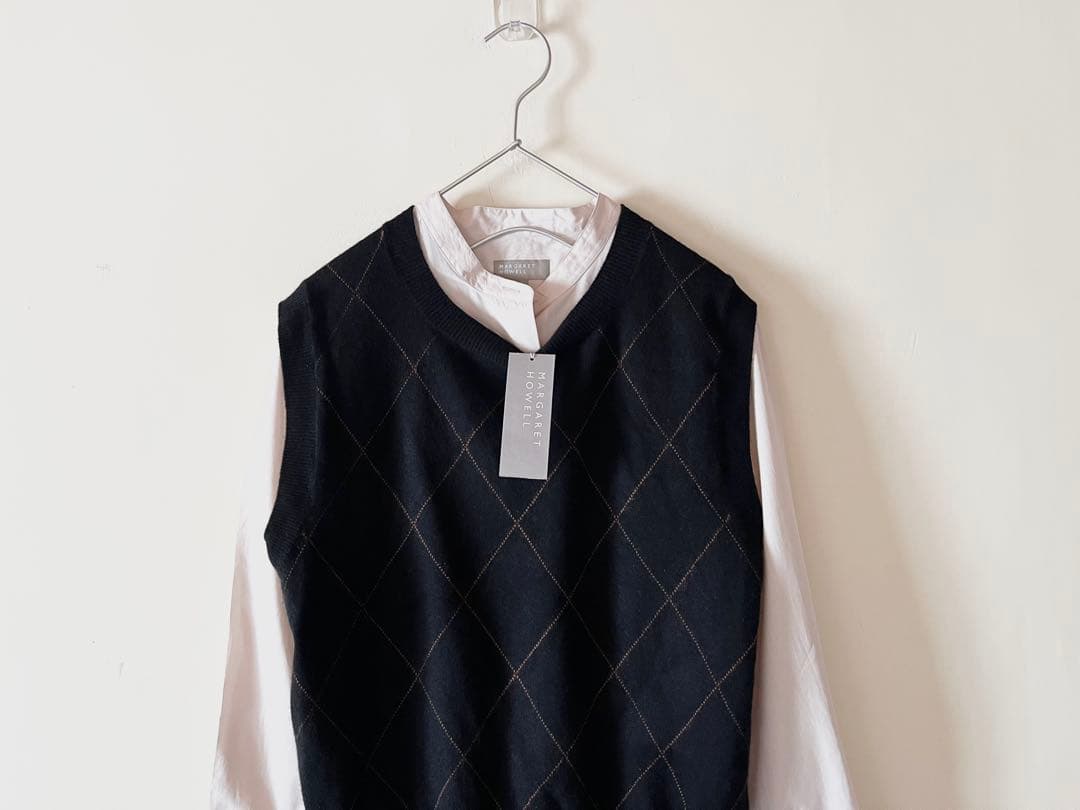 美品 2024 マーガレットハウエル アーガイルニットベスト3.7万 - メルカリ