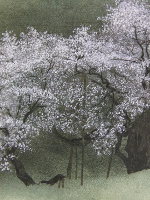 林潤一、【飛彈臥龍桜】、希少な額装用画集より、新品額装付、状態良好