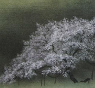 林潤一、【飛彈臥龍桜】、希少な額装用画集より、新品額装付、状態良好