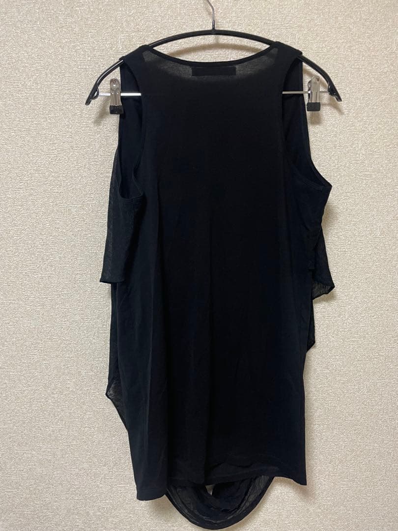 送料込 JULIUS 10ss ノースリーブカットソー【ブラック:サイズ1】