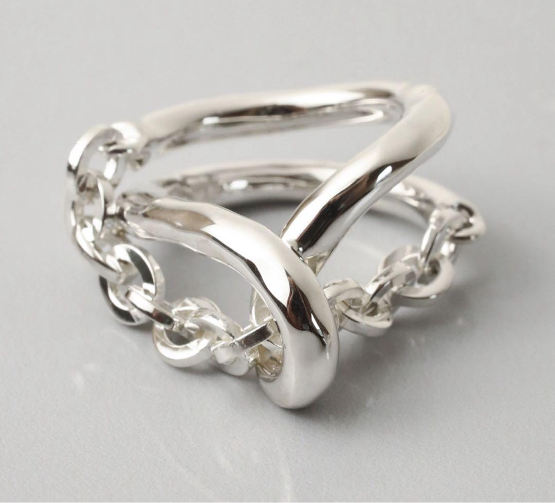 t*a様 e.m. 変形2連チェーンリング　10号サイズ 変形2連チェーンリング（リング）｜e.m.（イーエム）のファッション