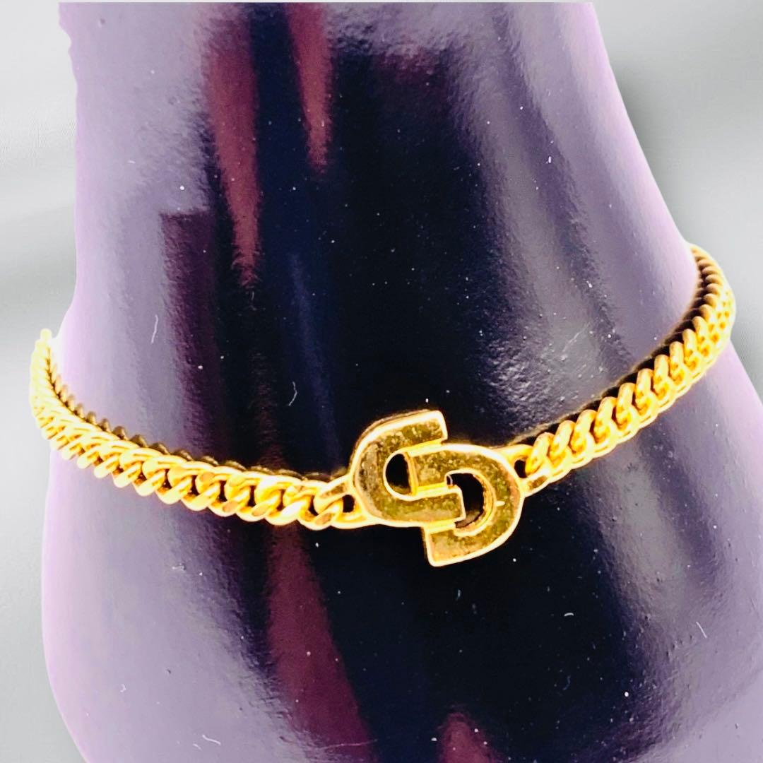 美品 Dior ディオール CDロゴ 喜平チェーン ブレスレット ヴィンテージ