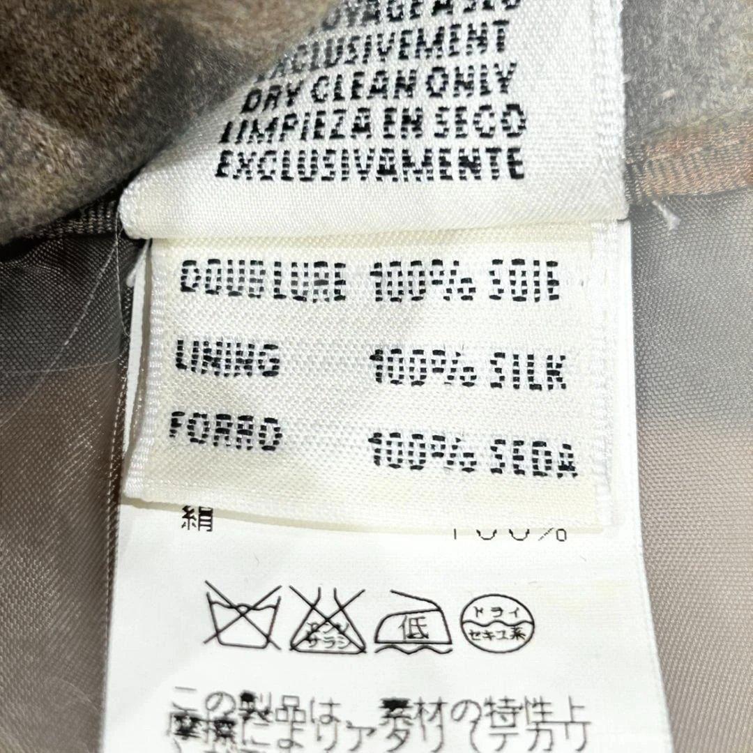 HERMES エルメス フレアスカート ひざ丈 44 ブラウン ウール×カシミア