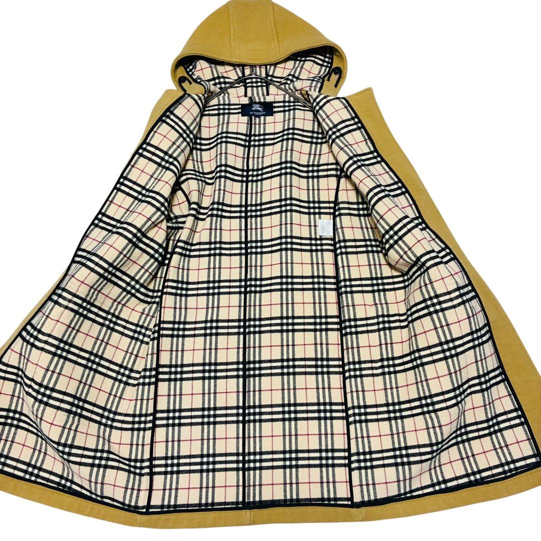 バーバリーロンドン 160 ダッフルコート キャメル ノバチェック