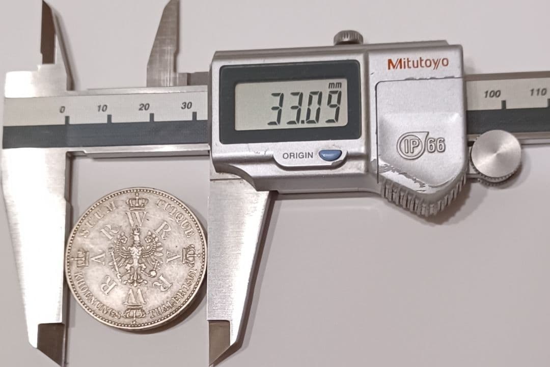 1861年ドイツ プロイセン王国 1ターラー銀貨 ヴィルヘルム1世