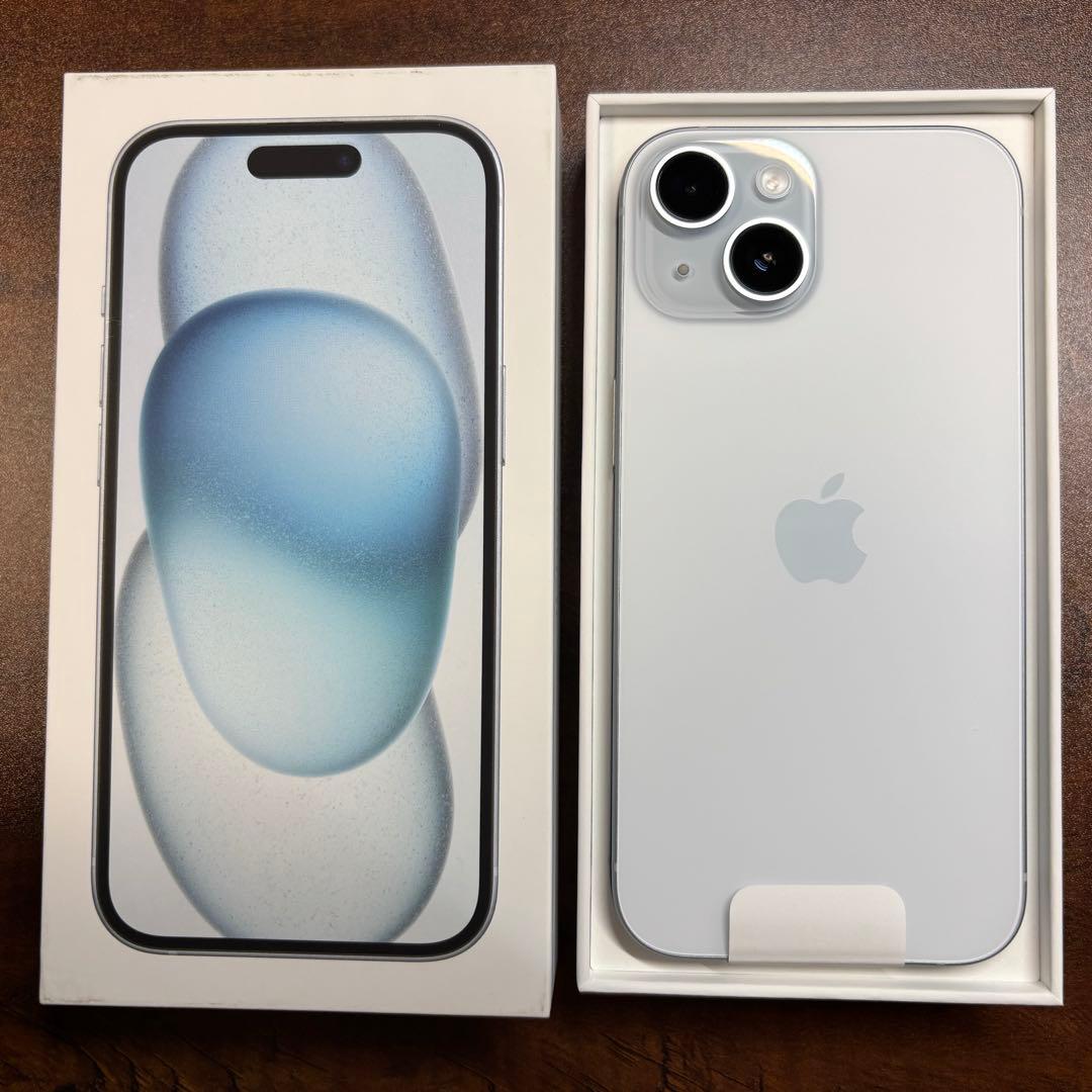 【美品】iPhone 15 ブルー SIMフリー版 128GB MTML3J/A