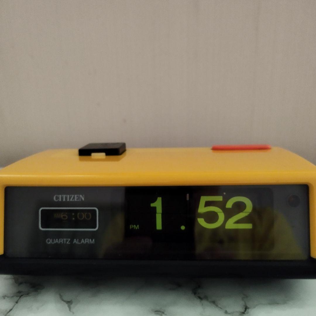 CITIZEN パタパタ時計 昭和レトロ 8RD104 バッテリー 黄色と黒