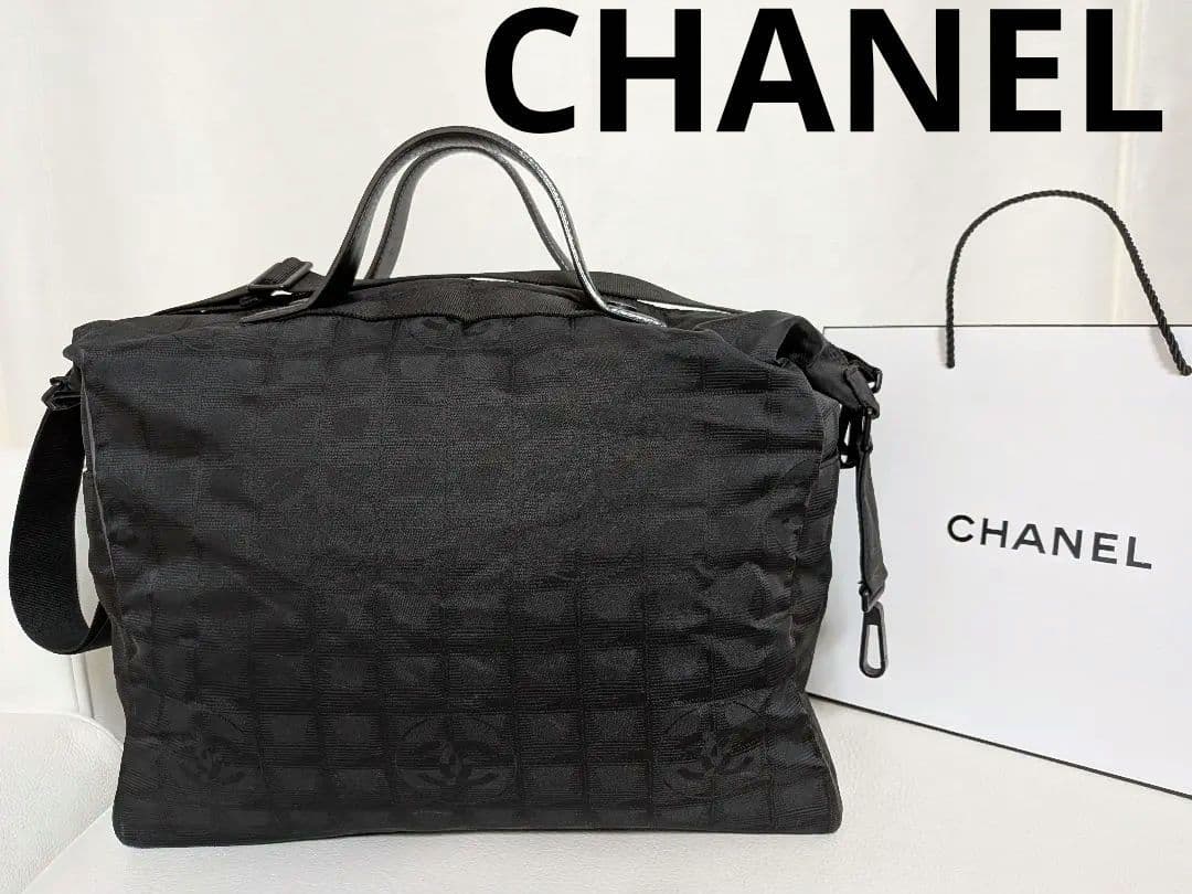 シャネル ハンドバッグ ニュートラベル ナイロン ブラック ニュートラベルライン ハンドバッグ ミニボストンバッグ ナイロン