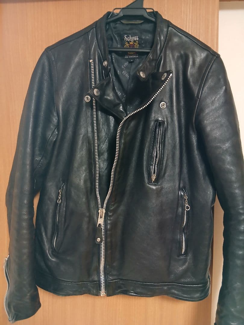 Schott ダブルブレストライダース　Lサイズ　ATTACHIMENT 別注 Schott（ショット）ダブルブレスト ライダース｜アメカジファッション