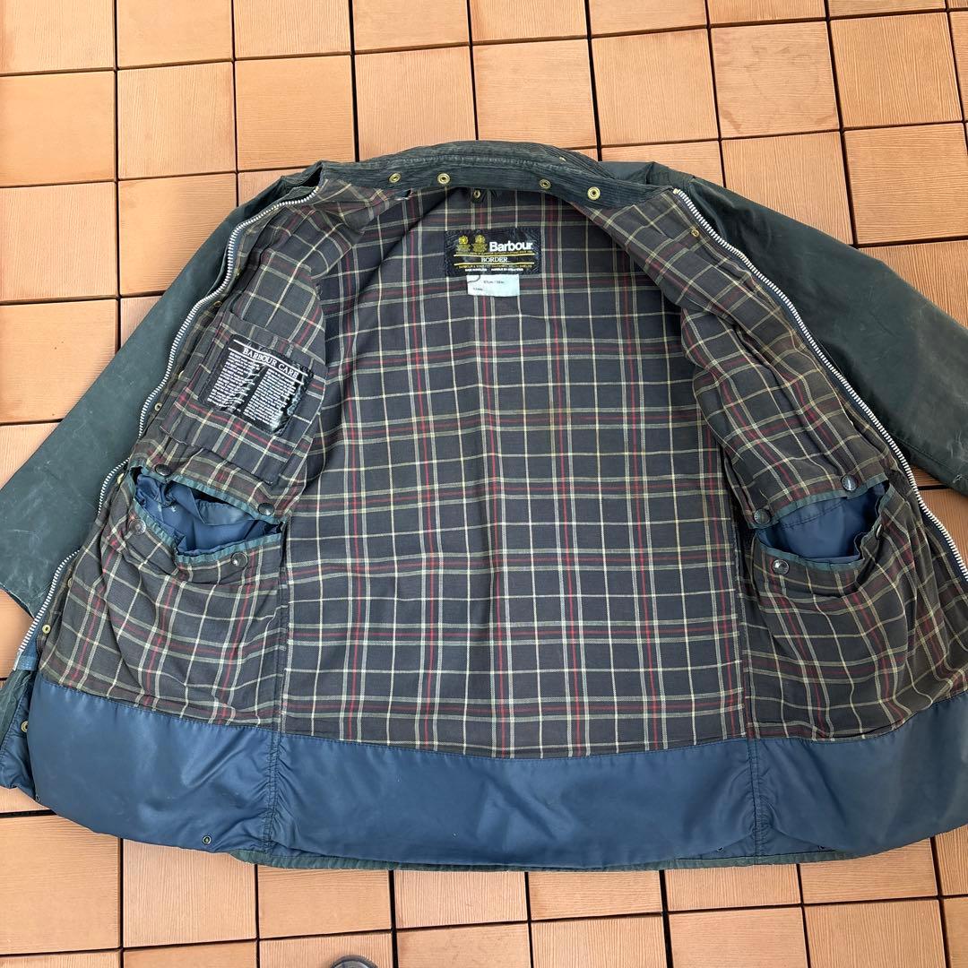 侘*ド様 Barbour ボーダー 2ワラント 80s グリーン - メルカリ