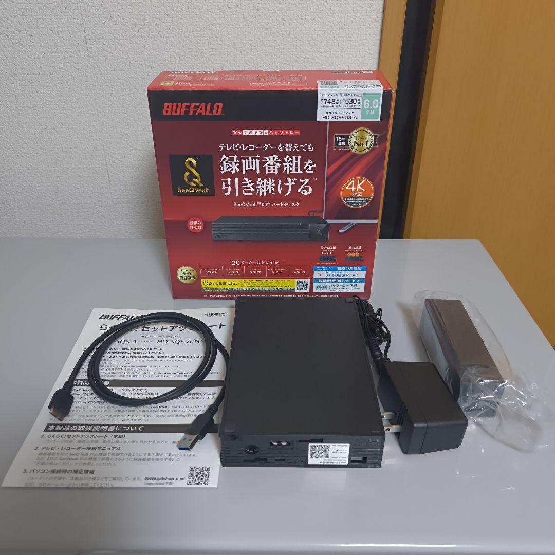 バッファロー SeeQVault対応外付けHDD6TB HD-SQS6U3-A﻿