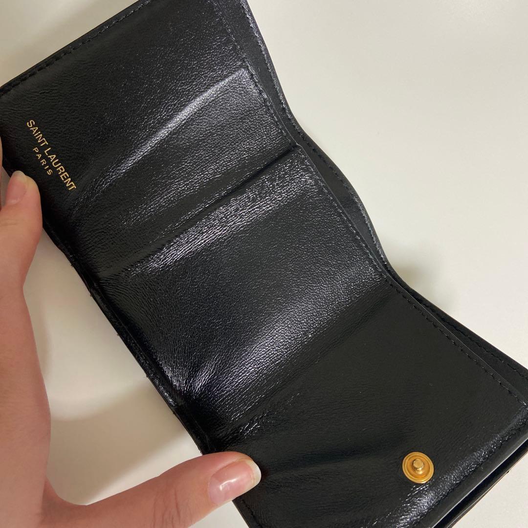 16日限定】SAINT LAURENT ミニ 三つ折り財布 YSL ラムスキン - 小物