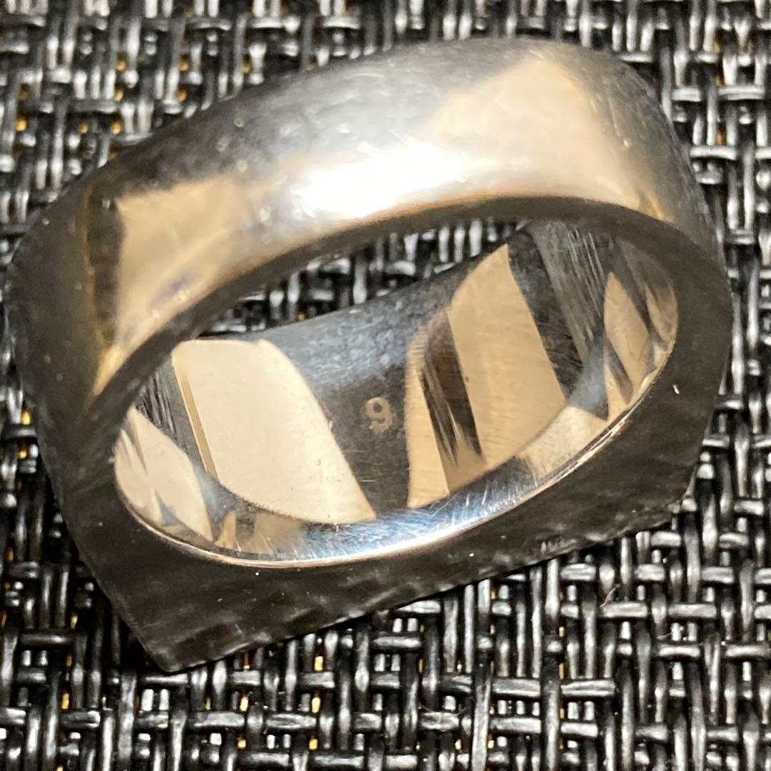 DIESEL シルバー 赤 スクエアリング 9号 - メルカリ