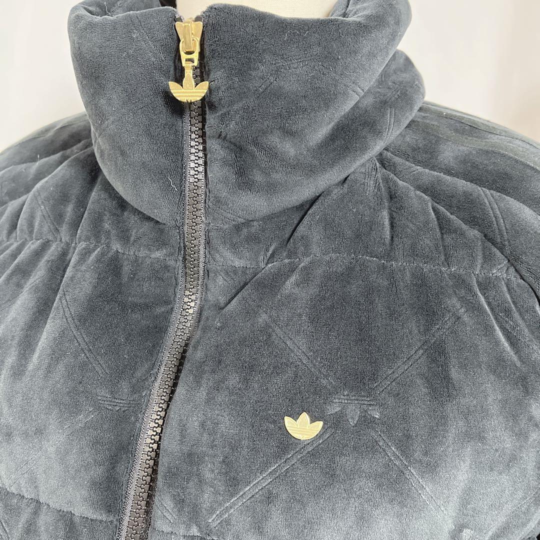 美品 adidas アディダス ダウン ジャケット ベロア金ロゴ S - メルカリ