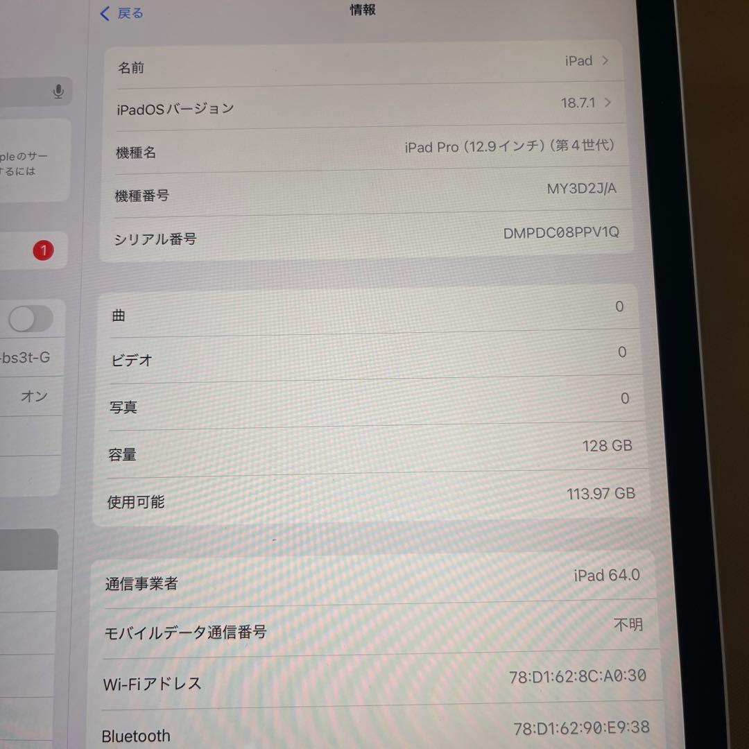iPad Pro 第4世代 12.9インチ 128GB セルラーモデル
