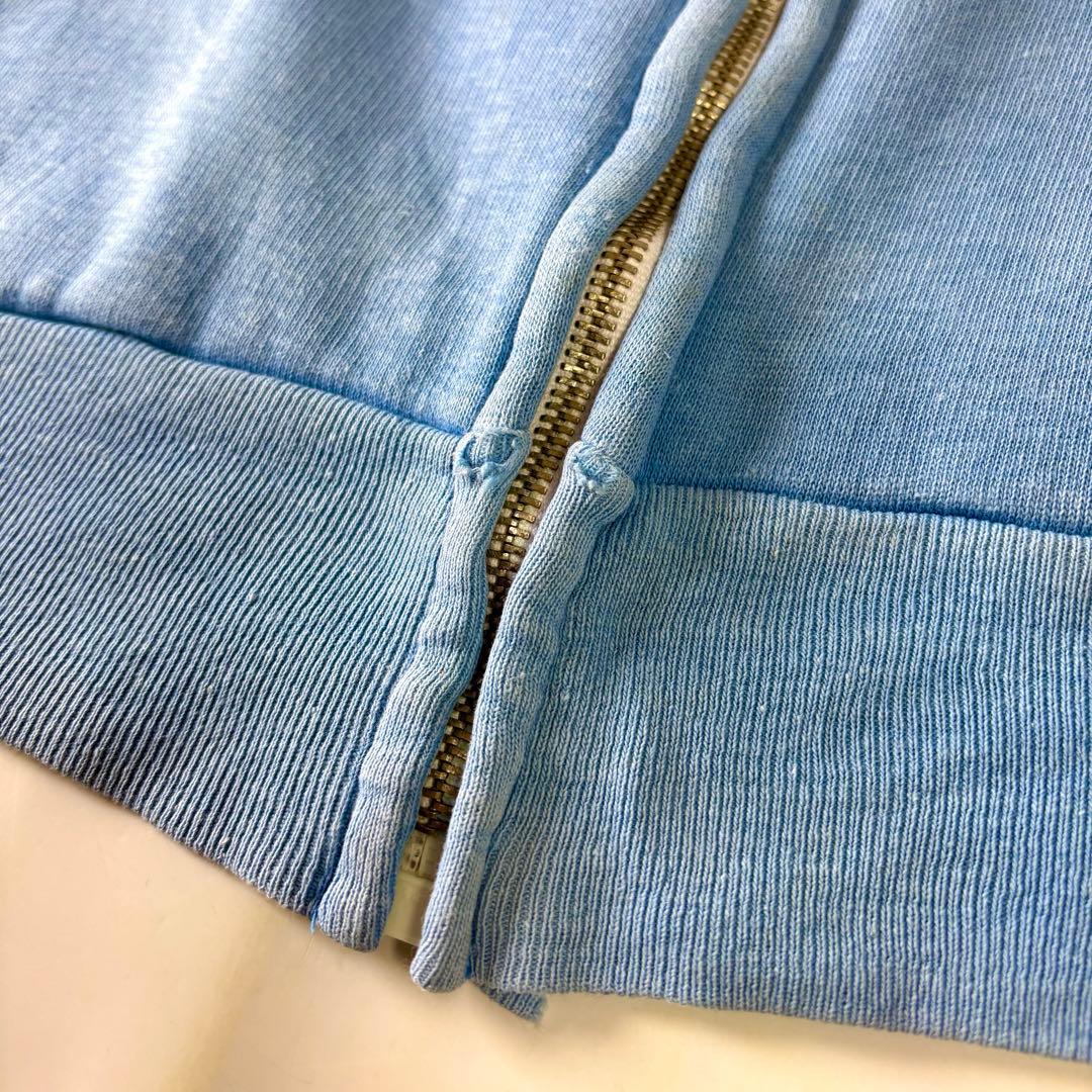 雰囲気抜群フェード最高70'sビンテージジップアップパーカーアルミ