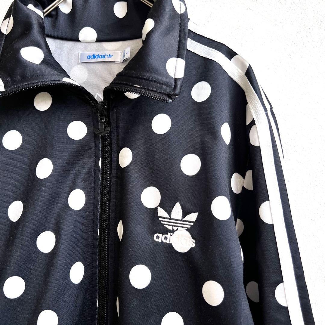 希少L◇ アディダス ドット ジャージ トラック ジャケット adidas 水玉