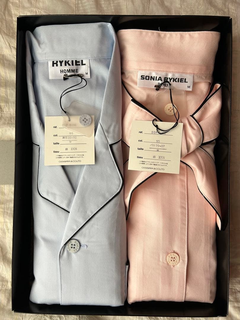 最終価格 新品SONIA RYKIEL ペア パジャマセット M 水色 ピンク - メルカリ