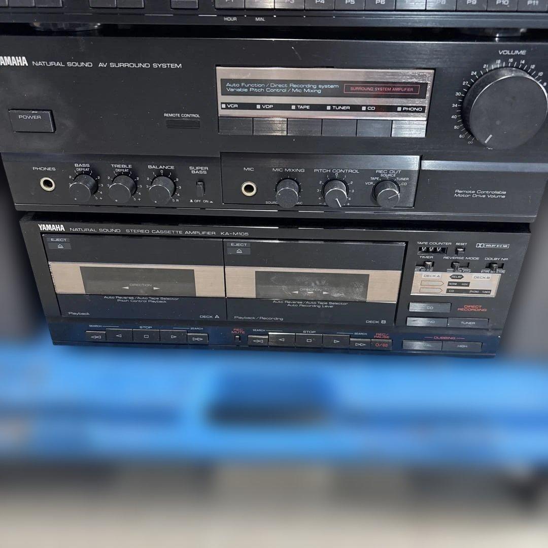 YAMAHA CD カセットテープ コンポ サラウンド機能付き 通電OK