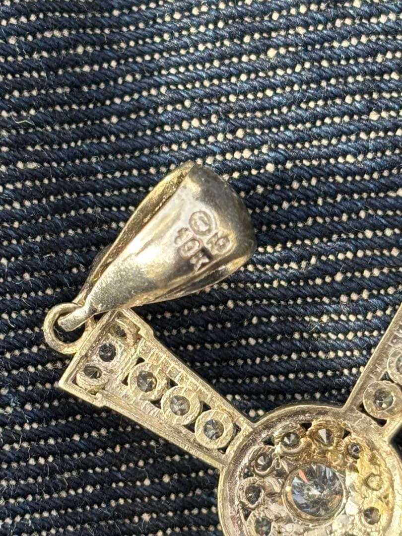 y2k 00s 10K アバランチ系 ネックレス トップ ライトストーン 平成