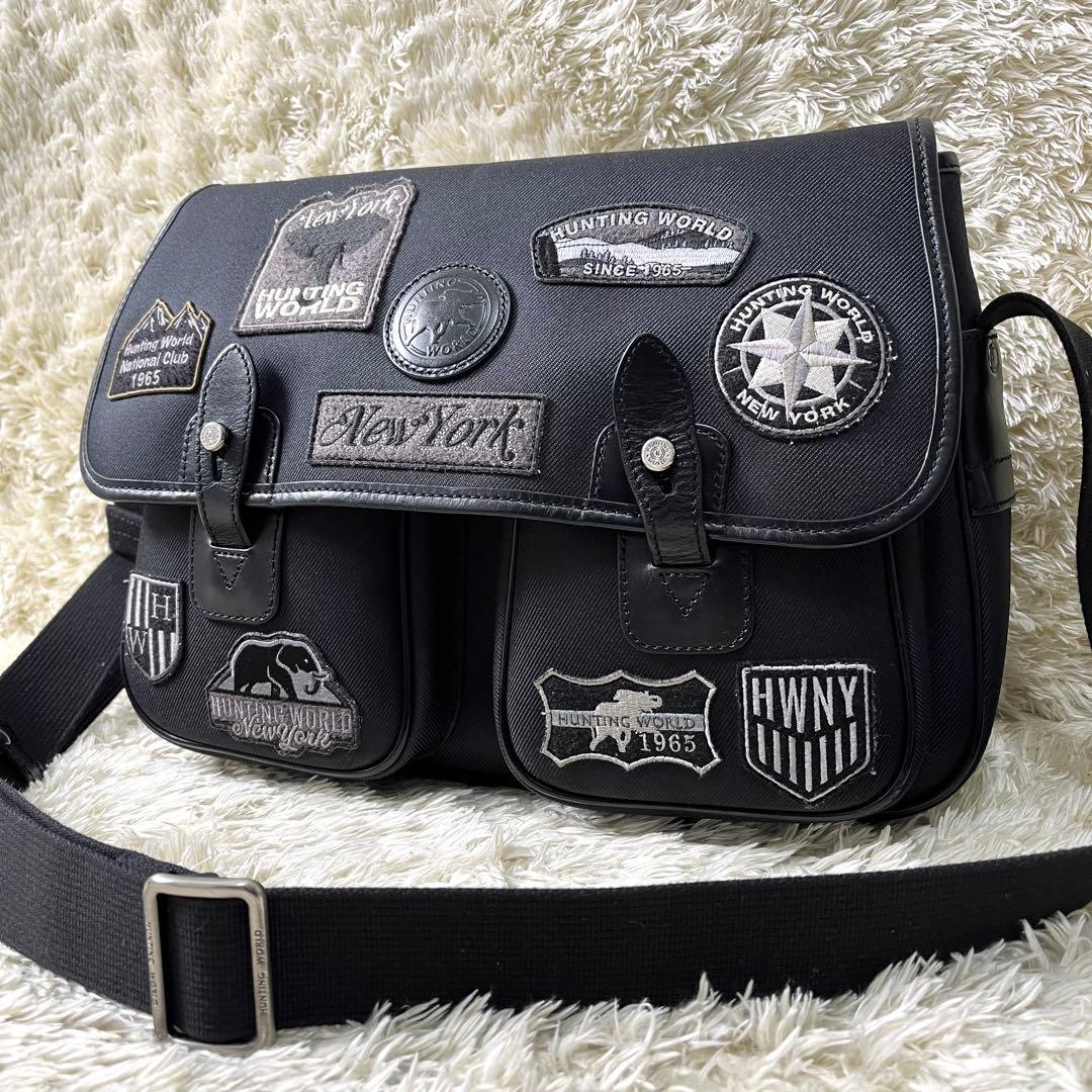 希少】 ハンティングワールド ショルダーバッグ サファリ ワッペン