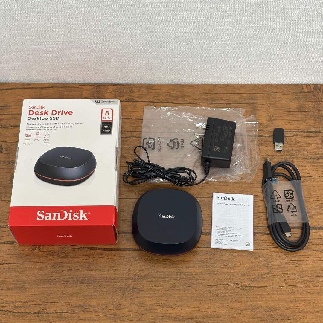 SanDisk Desk Drive 8TB 外付け SSD SanDisk Unidade de mesa de 8 TB – SSD externo de mesa, até 1000 MB