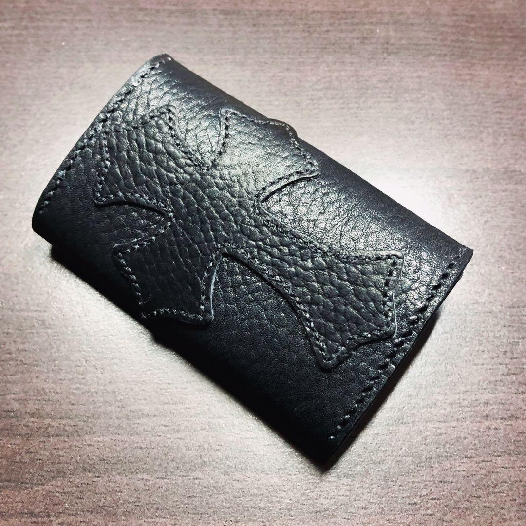 最高級革使用！総手縫い xyz本革コインケース 洋白製オリジナルコンチョ