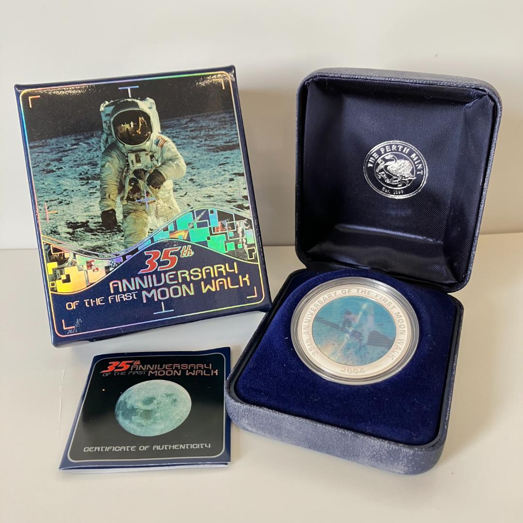 オーストラリア造幣局発行 人類初の月面歩行35周年記念　2004年 オーストラリア造幣局発行 人類初の月面歩行35周年記念コイン 2004年
