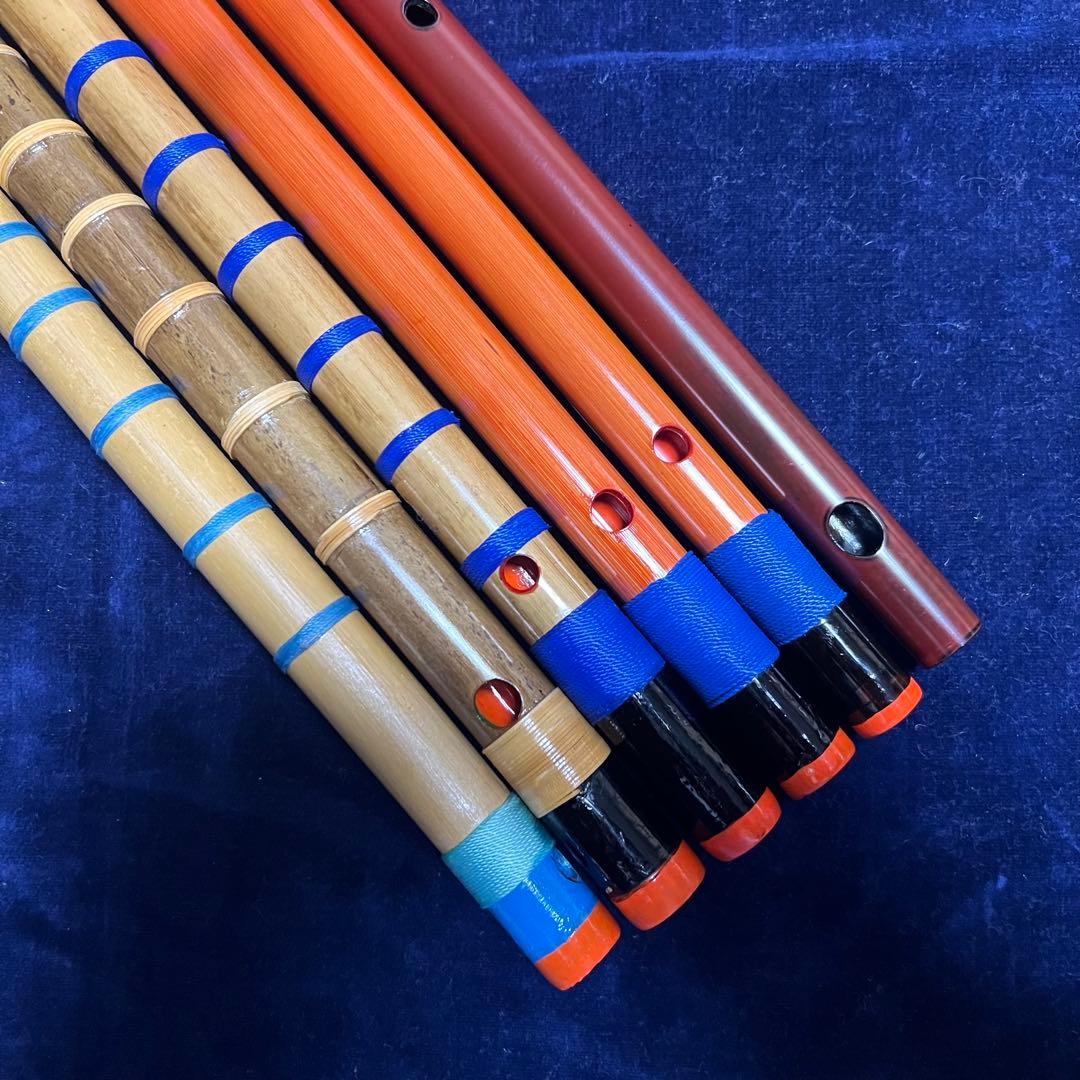 天雅笛 各種5本、蝴蝶篠笛 ロツレチ笛1尺5寸管 1本 合計6本まとめ