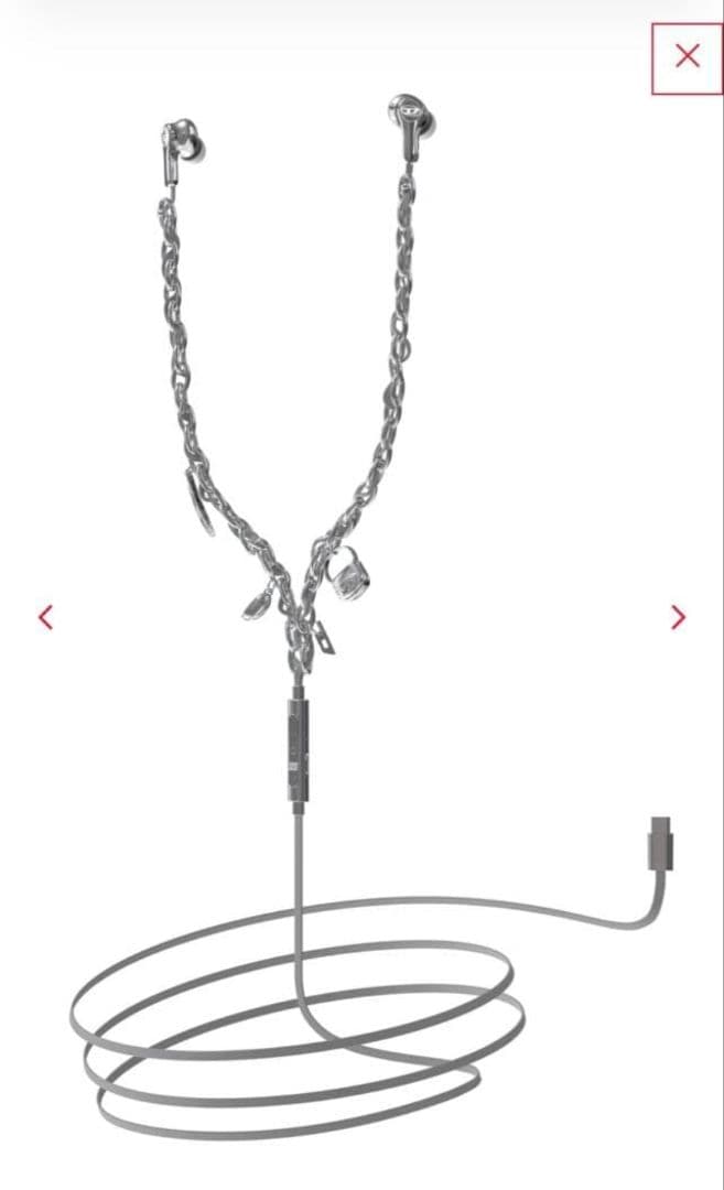 DIESEL シルバー チャーム付き有線イヤホン Wired Earbuds - メルカリ