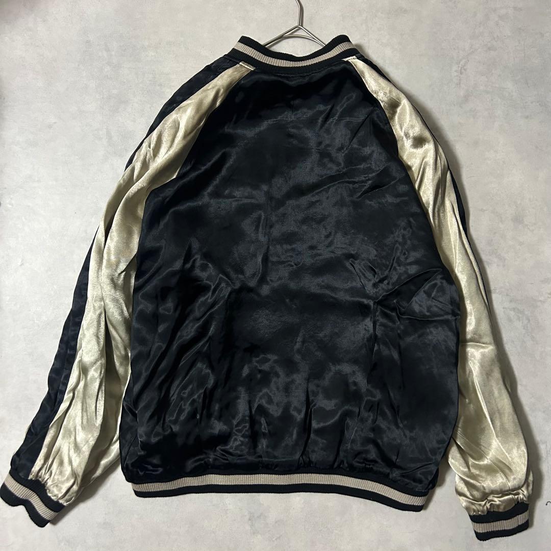 美品 サトリ スカジャン リバーシブル XXL 蓮 ガネーシャ 仏教 刺繍 黒