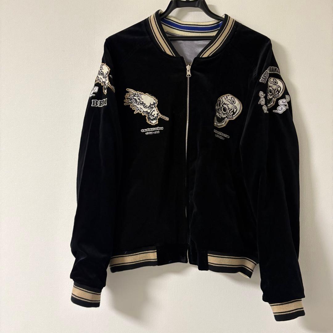 完売品 爆裂爛漫娘 スカジャン 碁盤忠信 別珍 リバーシブル ゴールド42サイズ