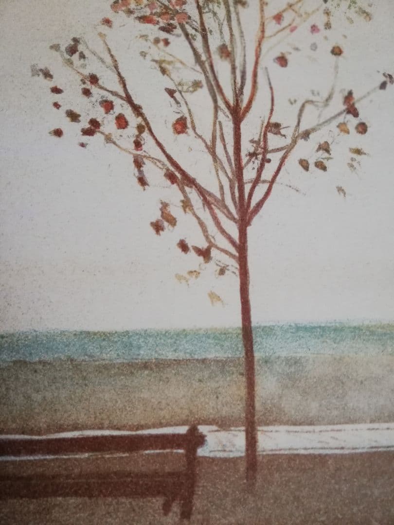 アート588 「浜辺(サンフランシスコ)」 チェコのリトグラフ(石版画