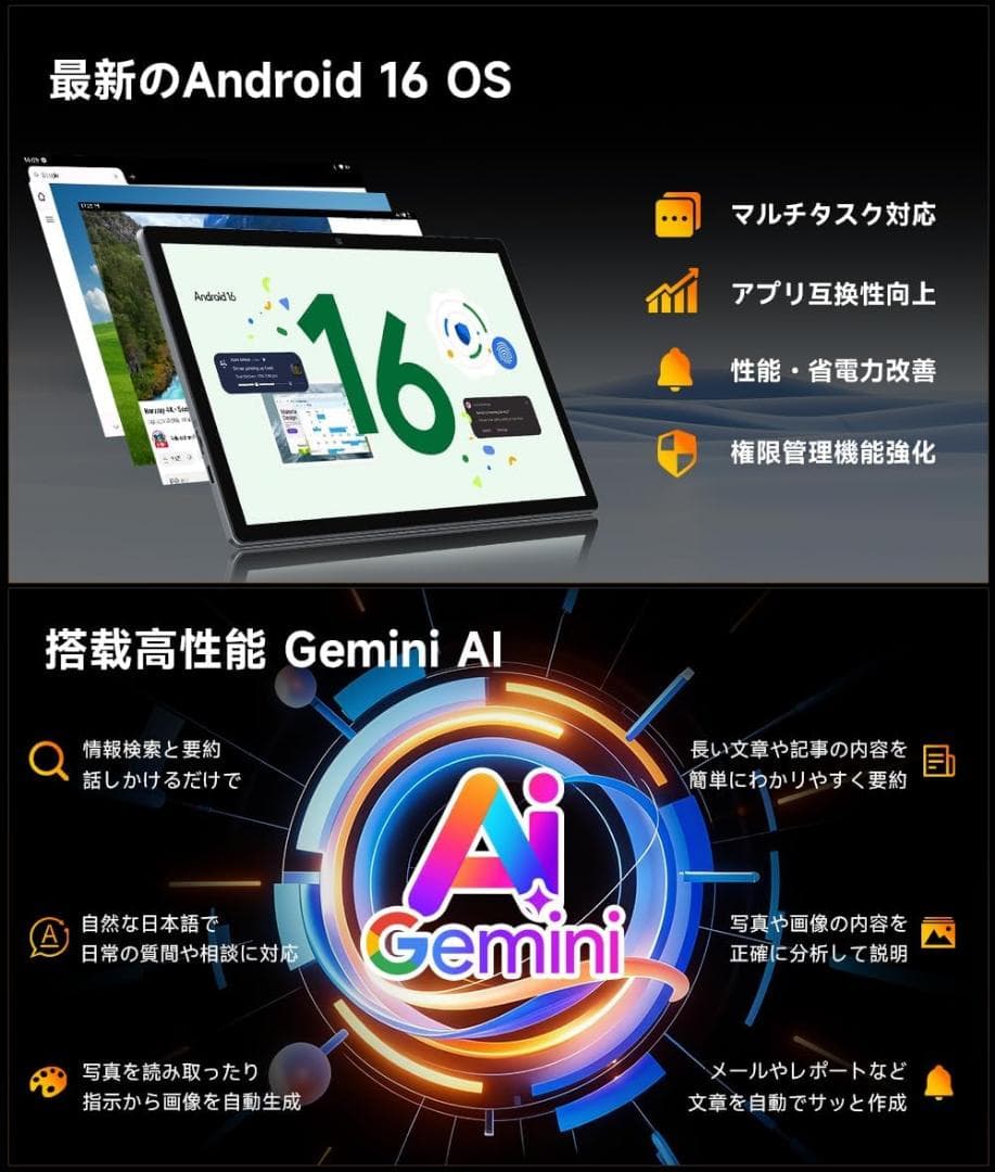 タブレット⭐️Android 16強化版 10インチ Wi-Fiモデル 64GB