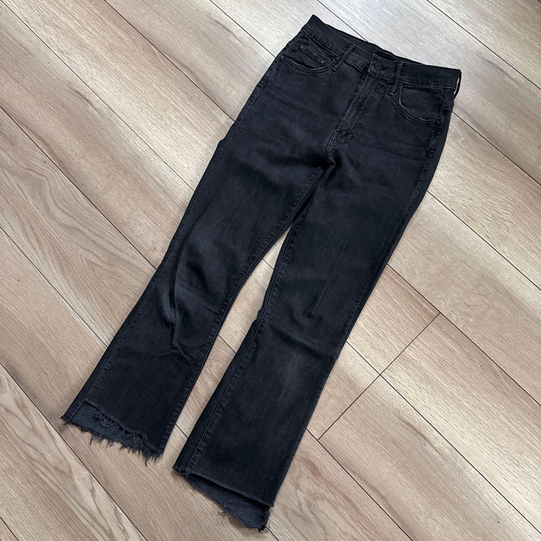 MOTHER マザー INSIDER CROP 26インチ ブラック デニム 黒 - メルカリ