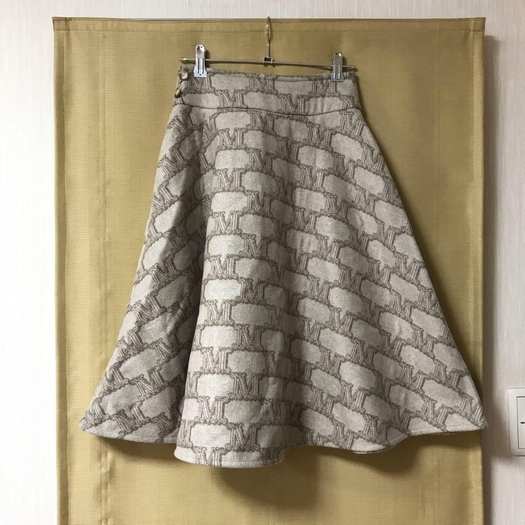 しーママ様専用 新品❕MaxMara 総柄 フレアスカート カシミヤ カシミア