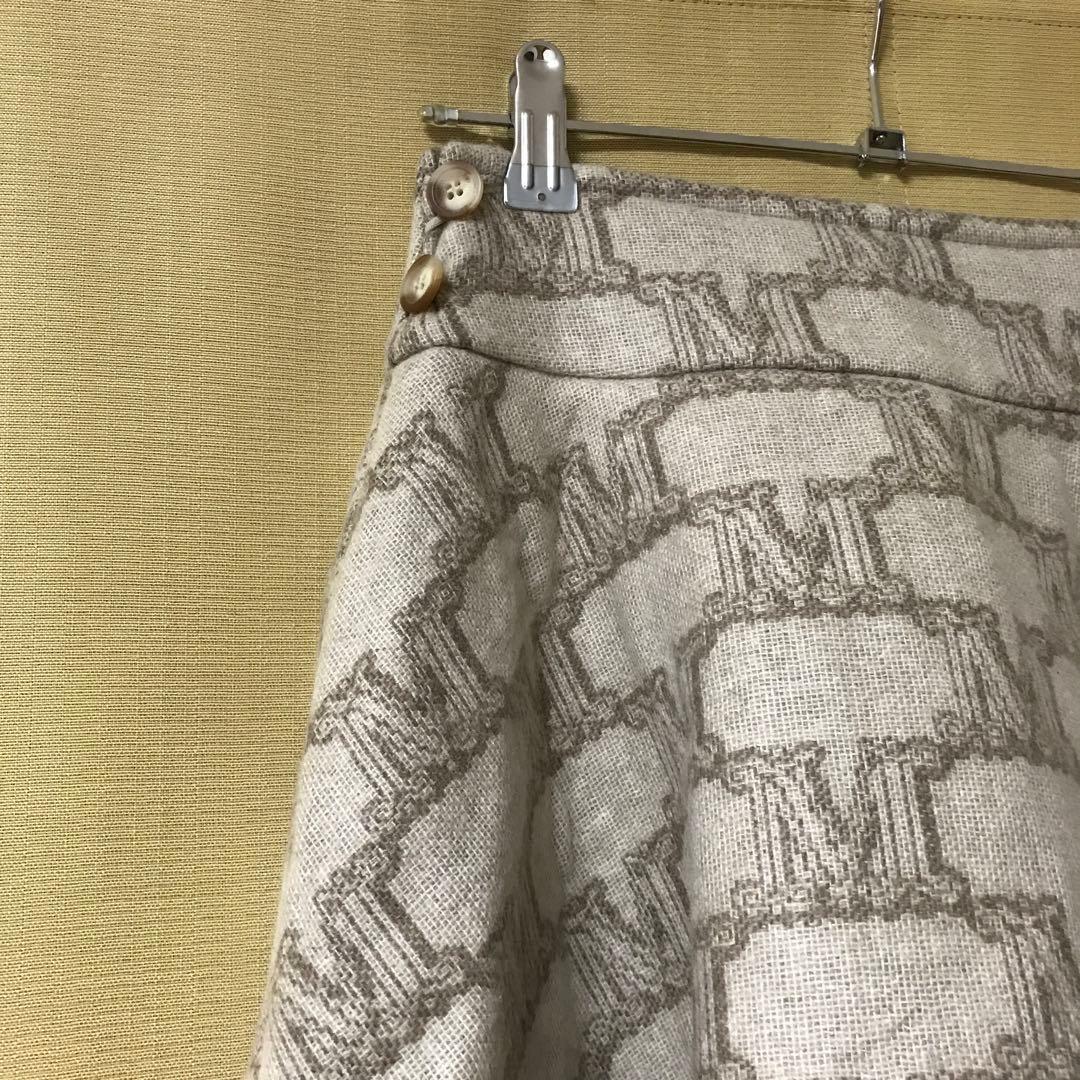 しーママ様専用 新品❕MaxMara 総柄 フレアスカート カシミヤ カシミア