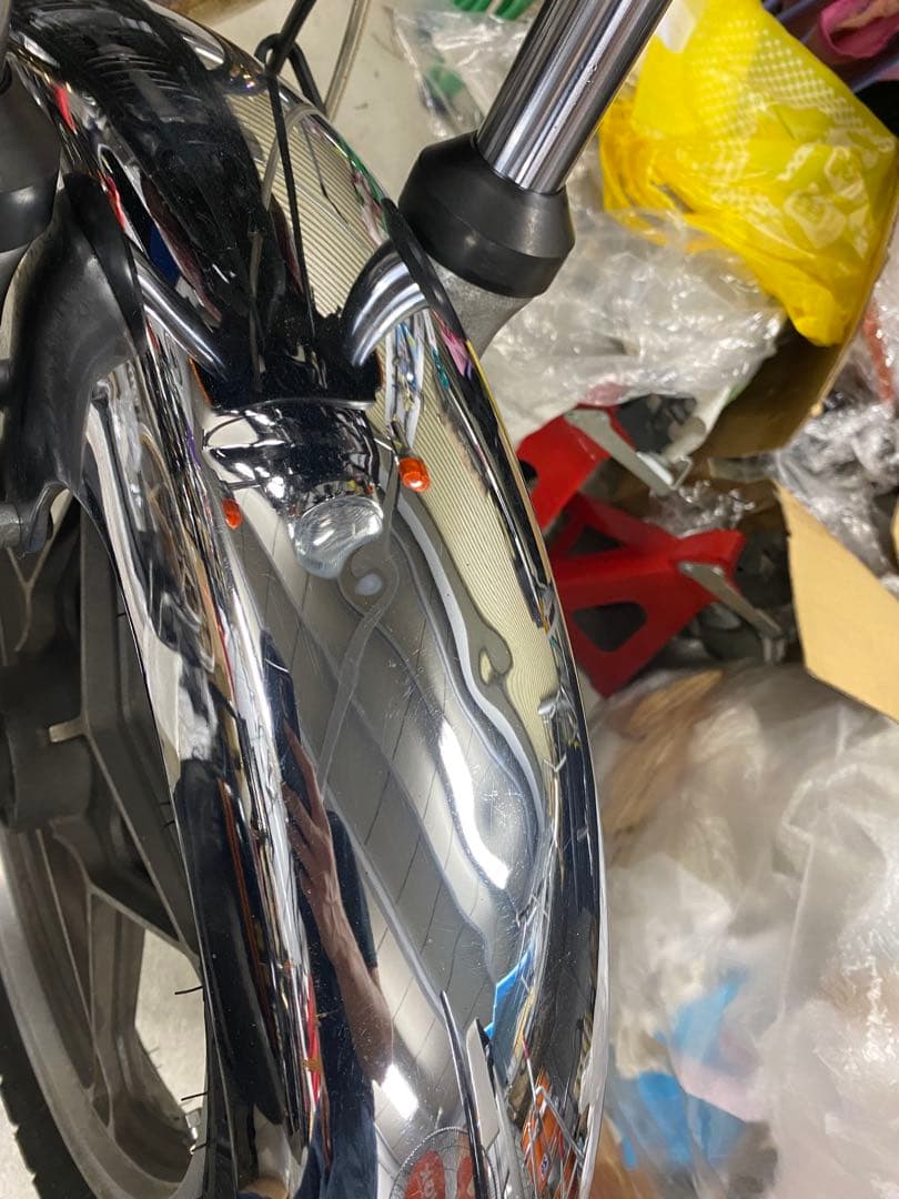 GS400 425 Lメッキ鉄フェンダー ザリゴキサンパチGフォアインパルス