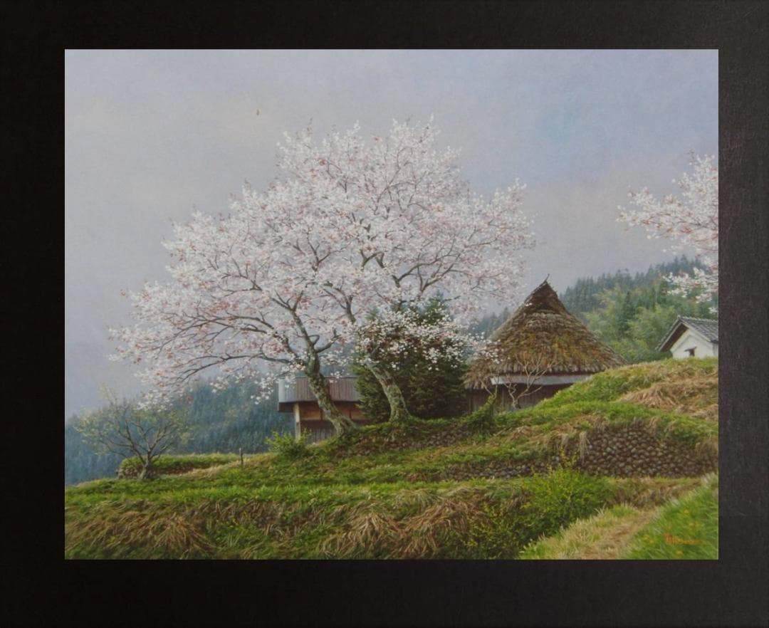 金子東日和【麗花の朝（三重県美杉村）】希少な額装用画集より新品額装