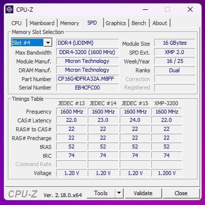 Crucial DDR4-3200 UDIMM メモリ　16GB×２枚