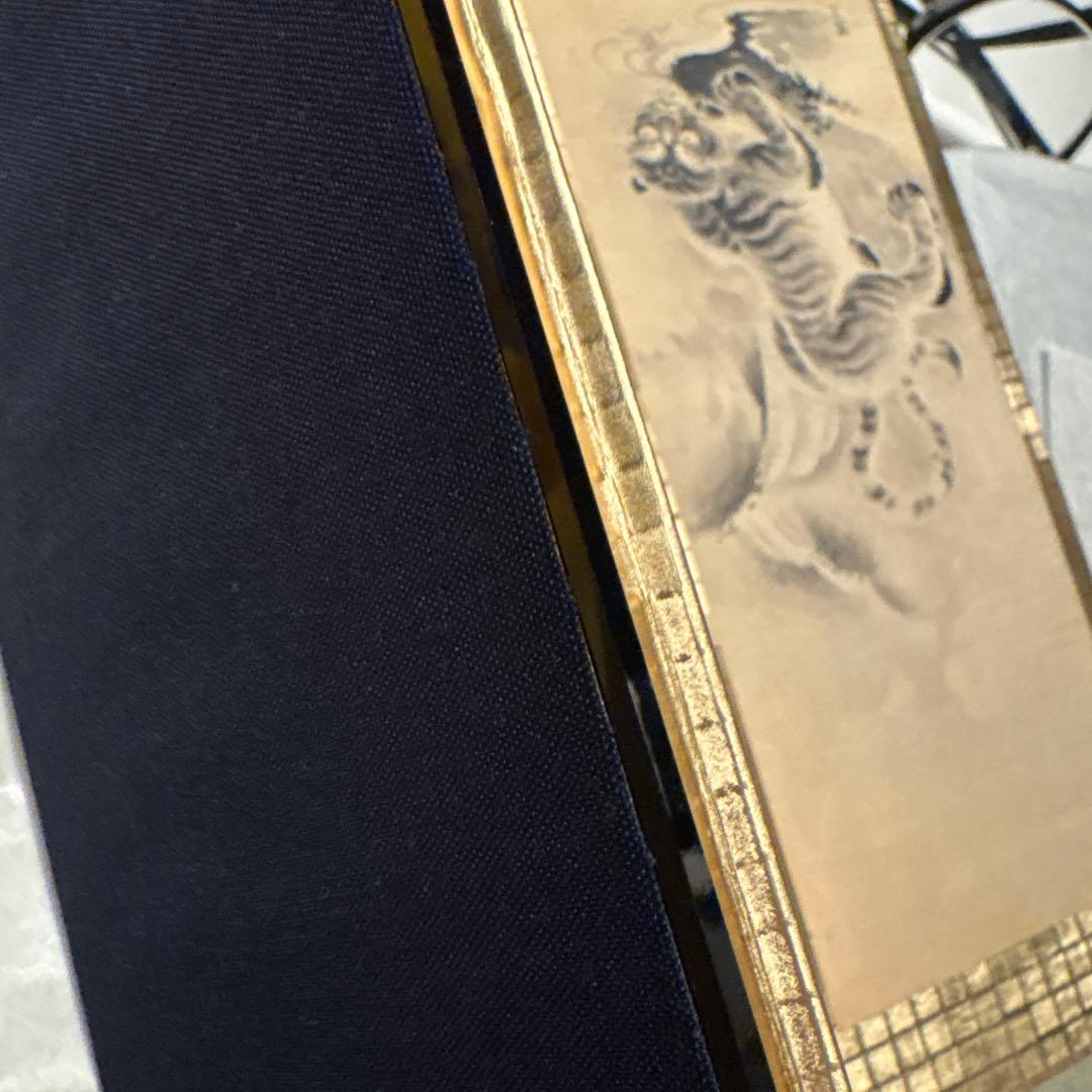 未使用 正倉院蔵 忍冬鳳凰密陀絵柄文庫 漆塗 蒔絵 八寸屏風 伝統工芸