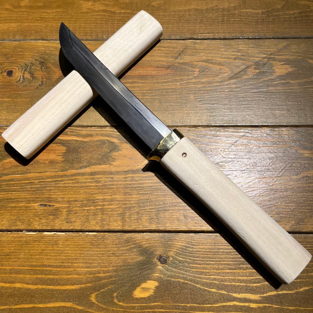 日本刀残欠クラフトナイフNo.19無銘切先 白鞘（ガタつき直し済み