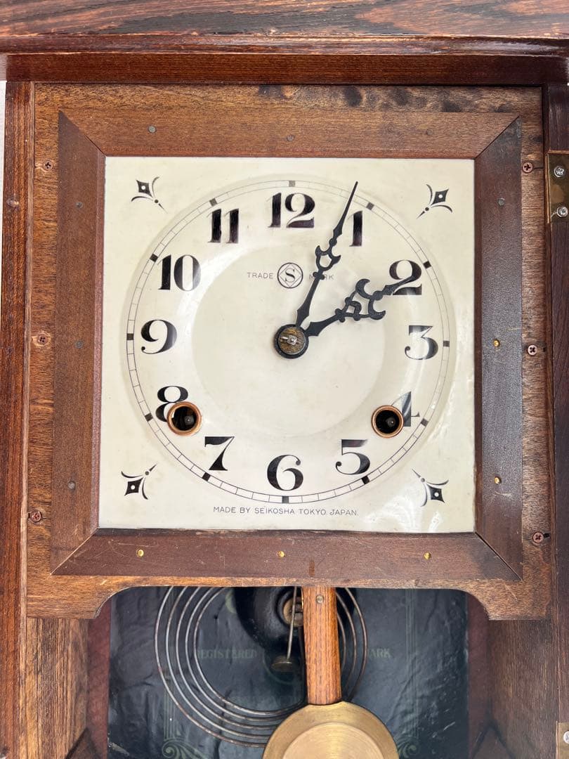 SEIKO SHA 精工舎 振り子時計ゼンマイ掛け時計柱時計ボンボン時計古