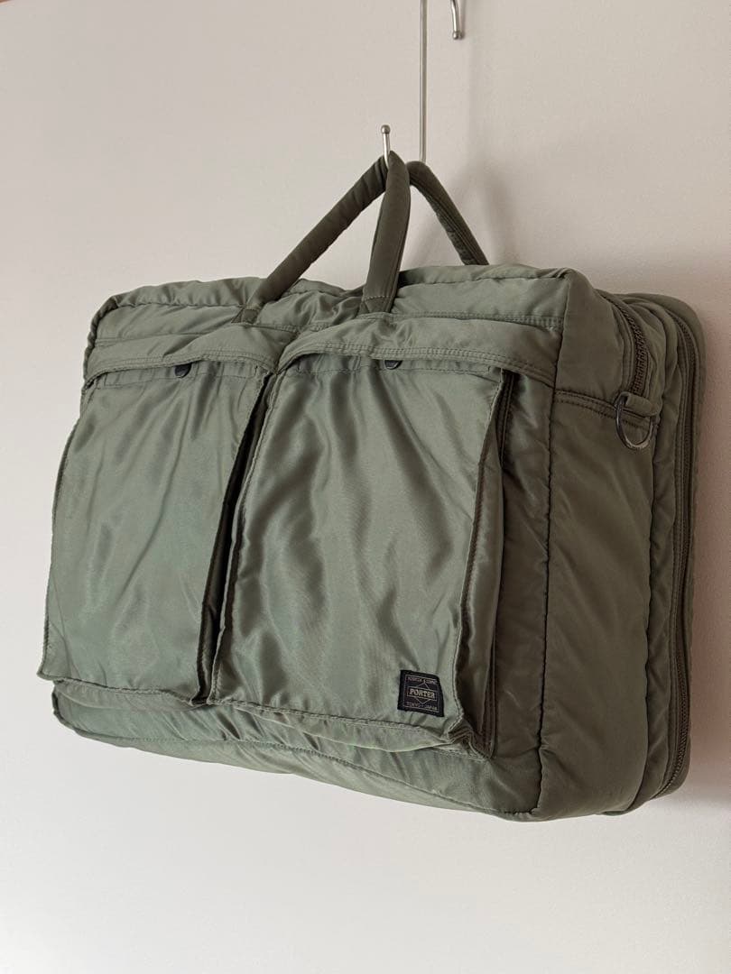 良品】廃番 ポーター PORTER タンカー 2WAY バッグ セージグリーン