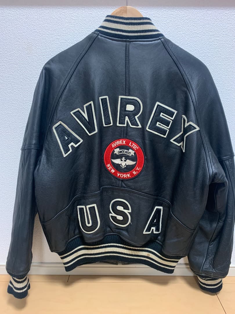 ☆ AVIREX アヴィレックス バーシティレザージャケット AVIREX（アヴィレックス） バーシティー シグネチャー レザー