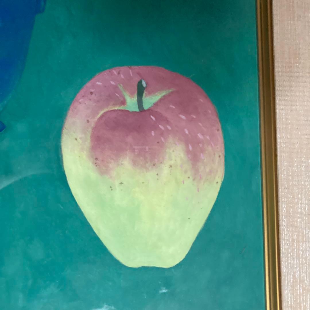 棚橋幸子「壺とりんご」日本画￼額￼63×50.5×2.8絵45×32cm - メルカリ