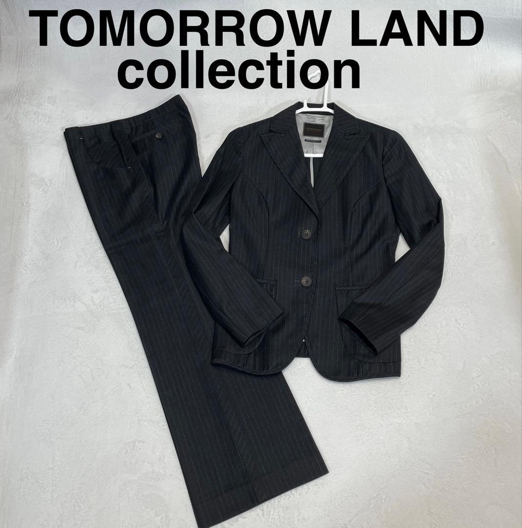 美品 TOMORROWLAND ウール100% セットアップ ピンストライプ M Super100'sウール ピンストライプ シングルブレステッド2B
