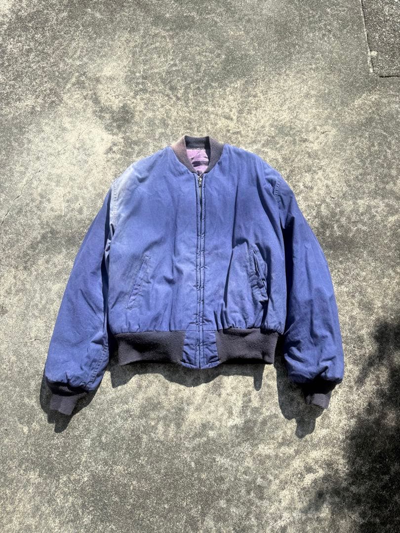 60s MA-1 紺 茄子紺 珍品 コットン フライトジャケット l2-b - メルカリ